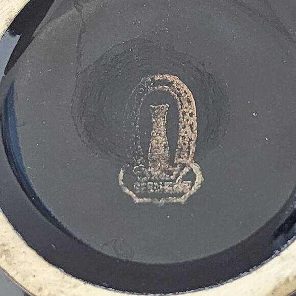 B H Geschenke German Vases Art Pottery Signed Floral Trees Gold Trim Set of 2 - Picture 6 of 13